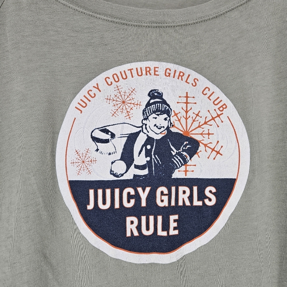 Juicy Couture Vintage 2006 Light Green Juicy Girls Rule Long Sleeve T-shirt - Picture 3 of 10